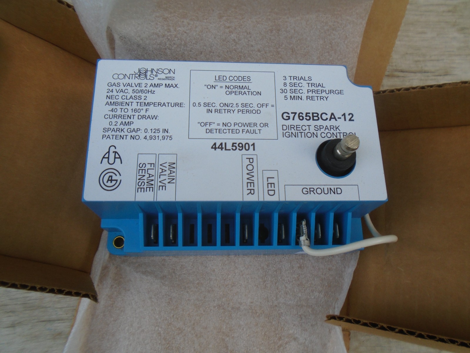 NEW G765BCA-12 44L5901 27-4320-9 Direct Spark Ignition Johnson Controls Lennox