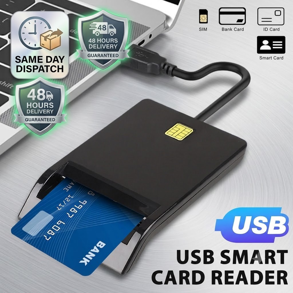 USB 2.0 CAC Reader DOD Military Common Access for ID IC Bank Credit Smart Card