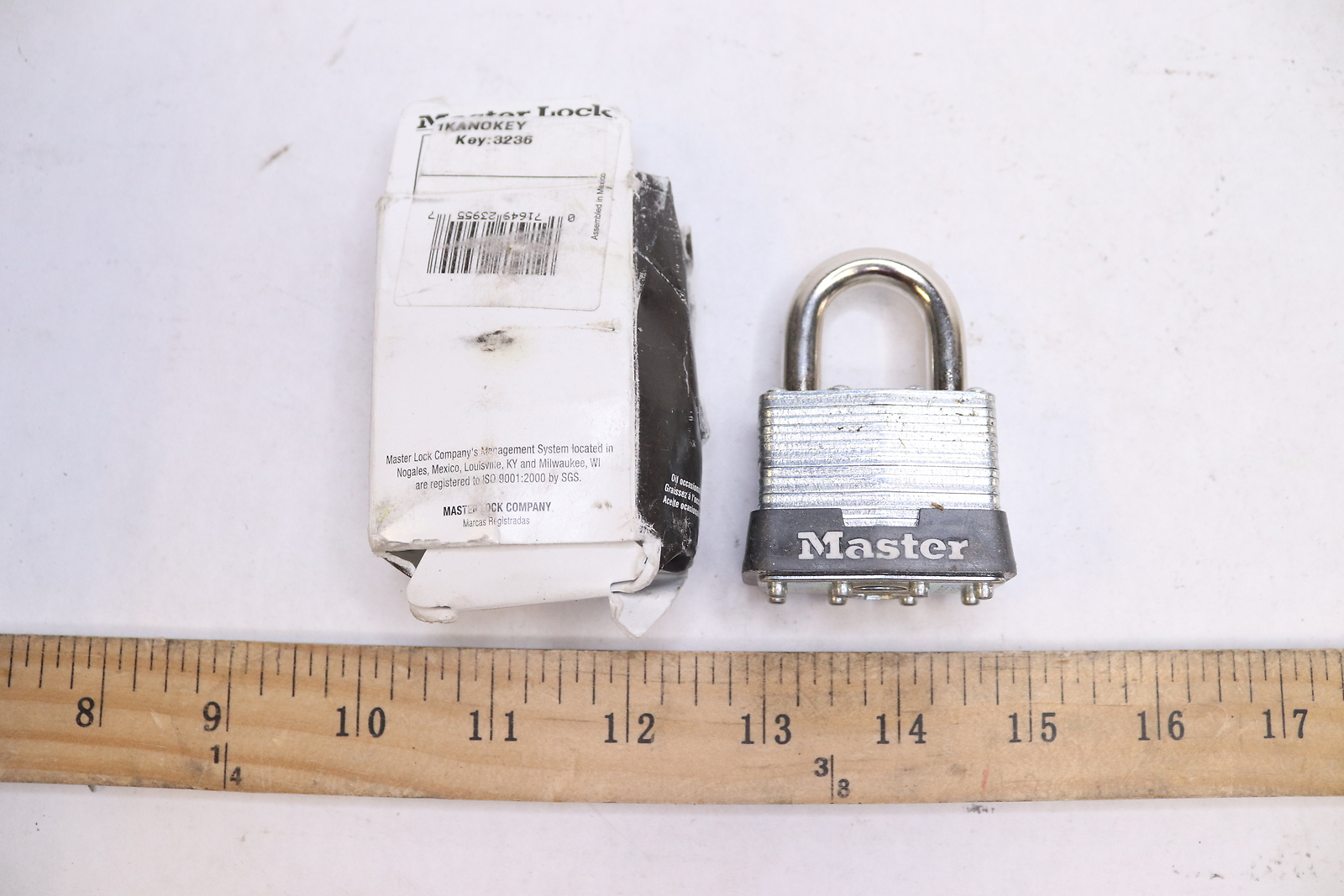 Master Lock Padlock 15/16" x 3/8" Shackle Dia 3236 - No Key