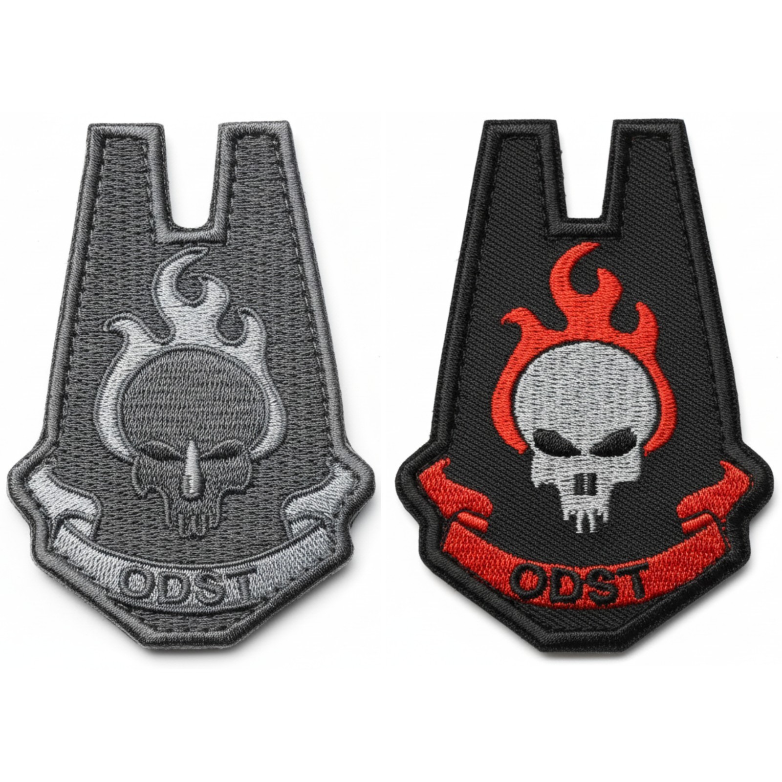 HALO  BLACK RED AND GREY ODST PATCH - 2PC BUNDLE  HOOK BACKING
