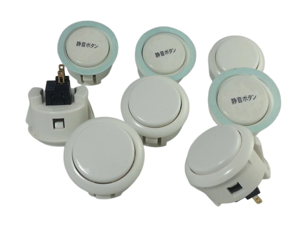 Japan Sanwa Silent Buttons White x 8 pcs OBSFS-30-W Video Game Arcade Parts