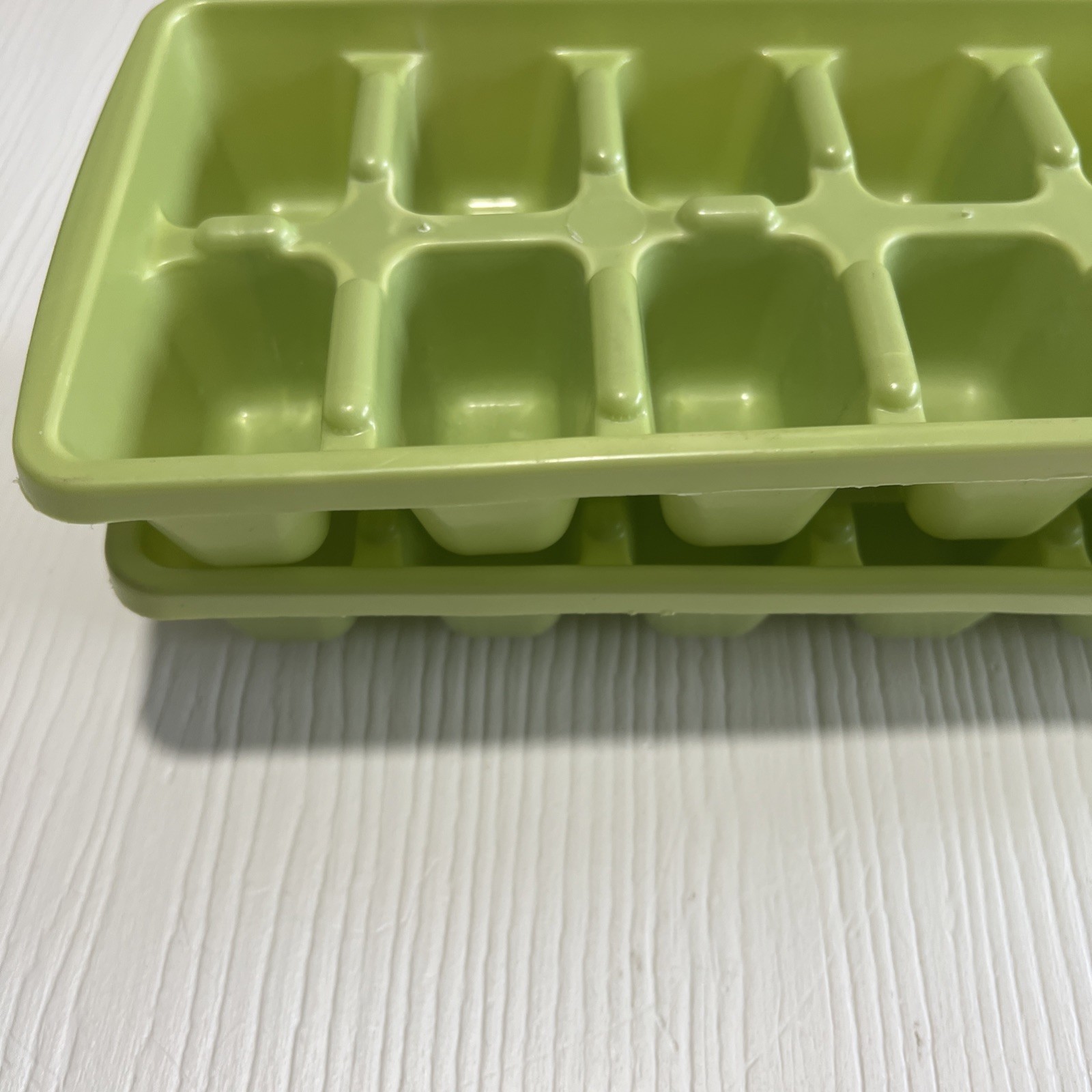 Lime Green Ice Cube Trays︱ Stack ︱Set of 2︱Vintage︱Tray︱