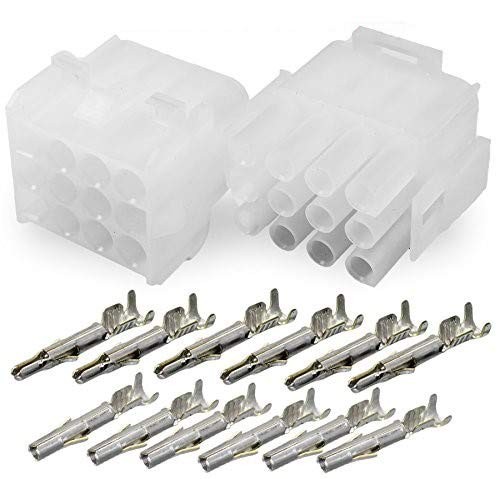 Molex - 20A Connector w/14-20 AWG, Wire - 2.13mm D, Latch 12 Pin