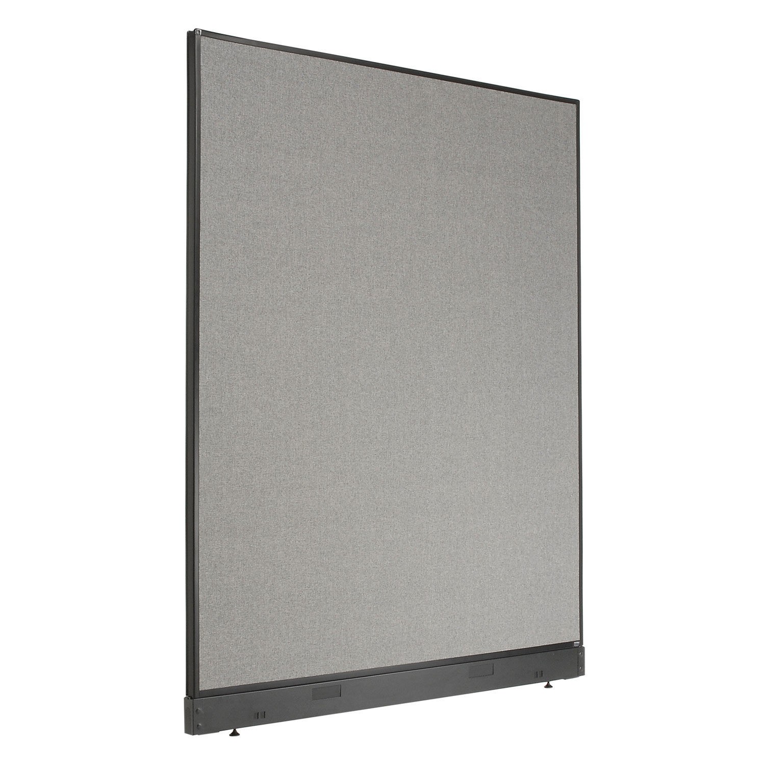 60-1/4"W x 76"H Office Partition Panel with Pass-Thru Cable Gray