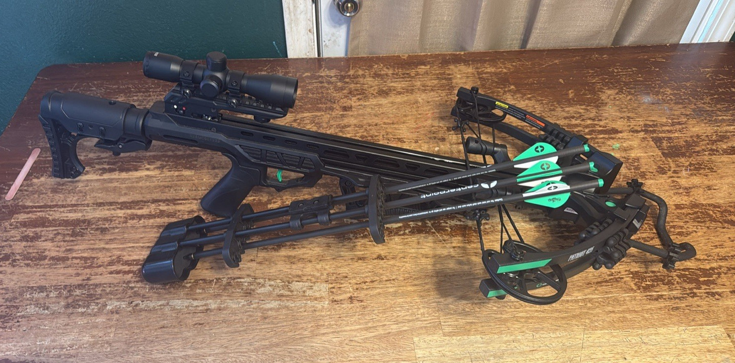 CenterPoint Sniper 400 CP400 Crossbow Package Black/Green w/ Scope & Bolts