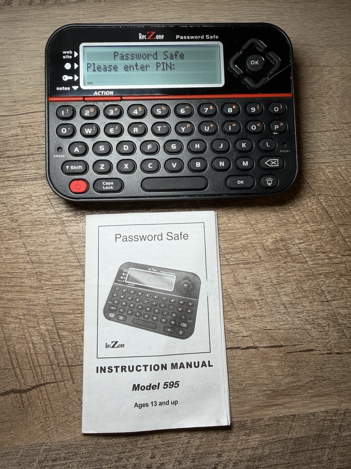 Password Keeper Safe Vault Model 595 Black Backlit LCD Keyboard ~no Box
