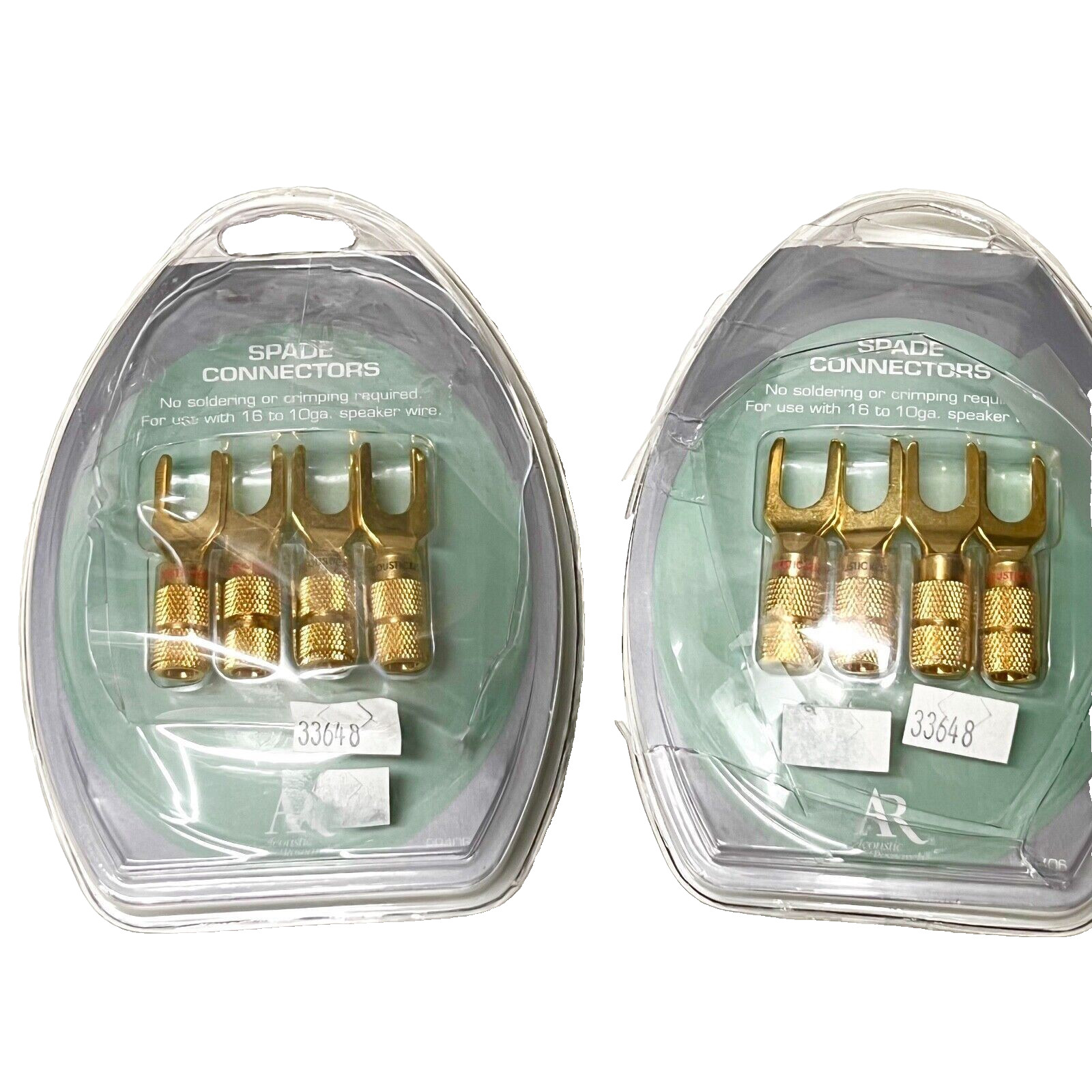 Acoustic Research Pro Series II 24k Gold Plated Y Spade Connectors 2 Packs of 4