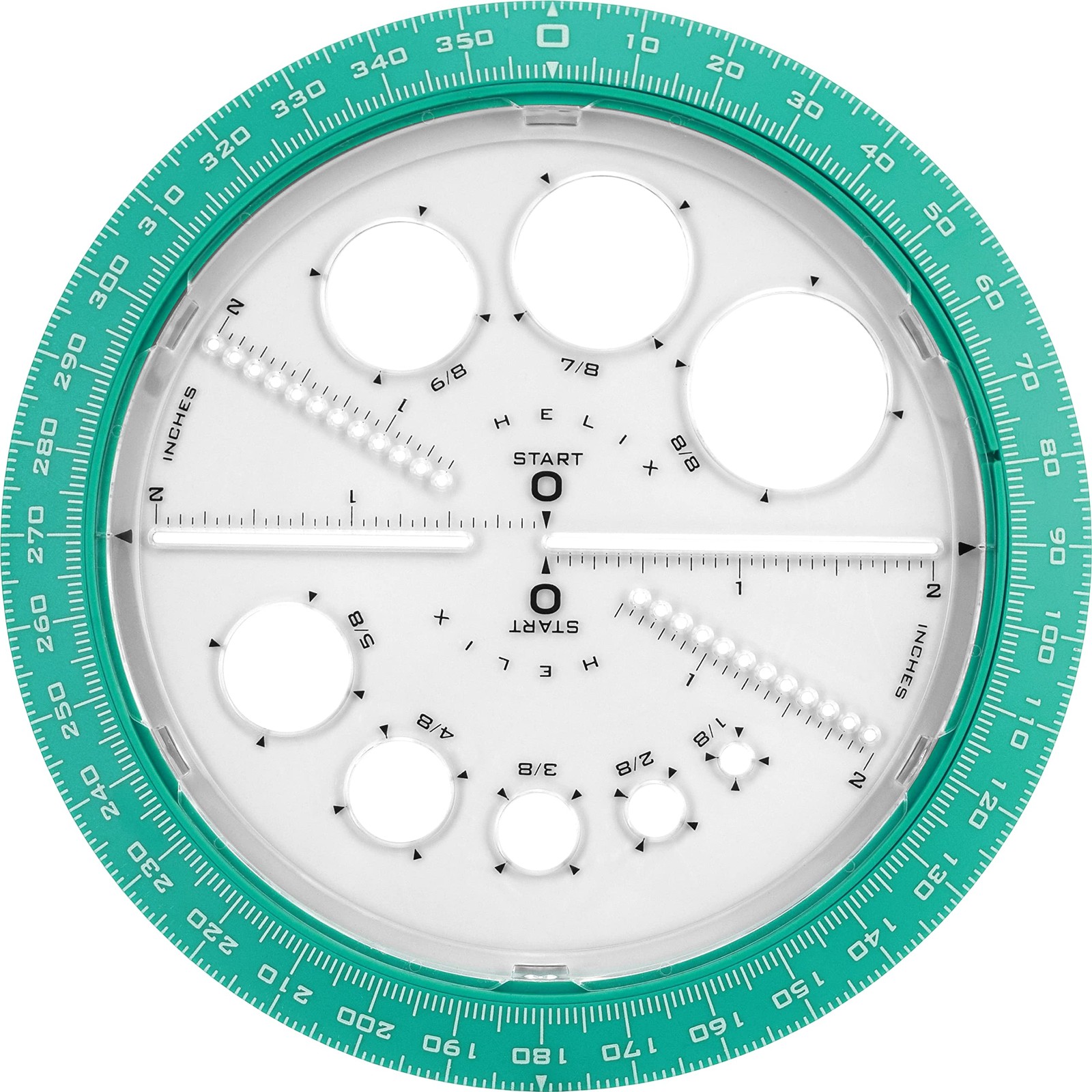 Helix Angle Circle Maker 360 Degree Template Ruler 6 Inch Drawing Tool