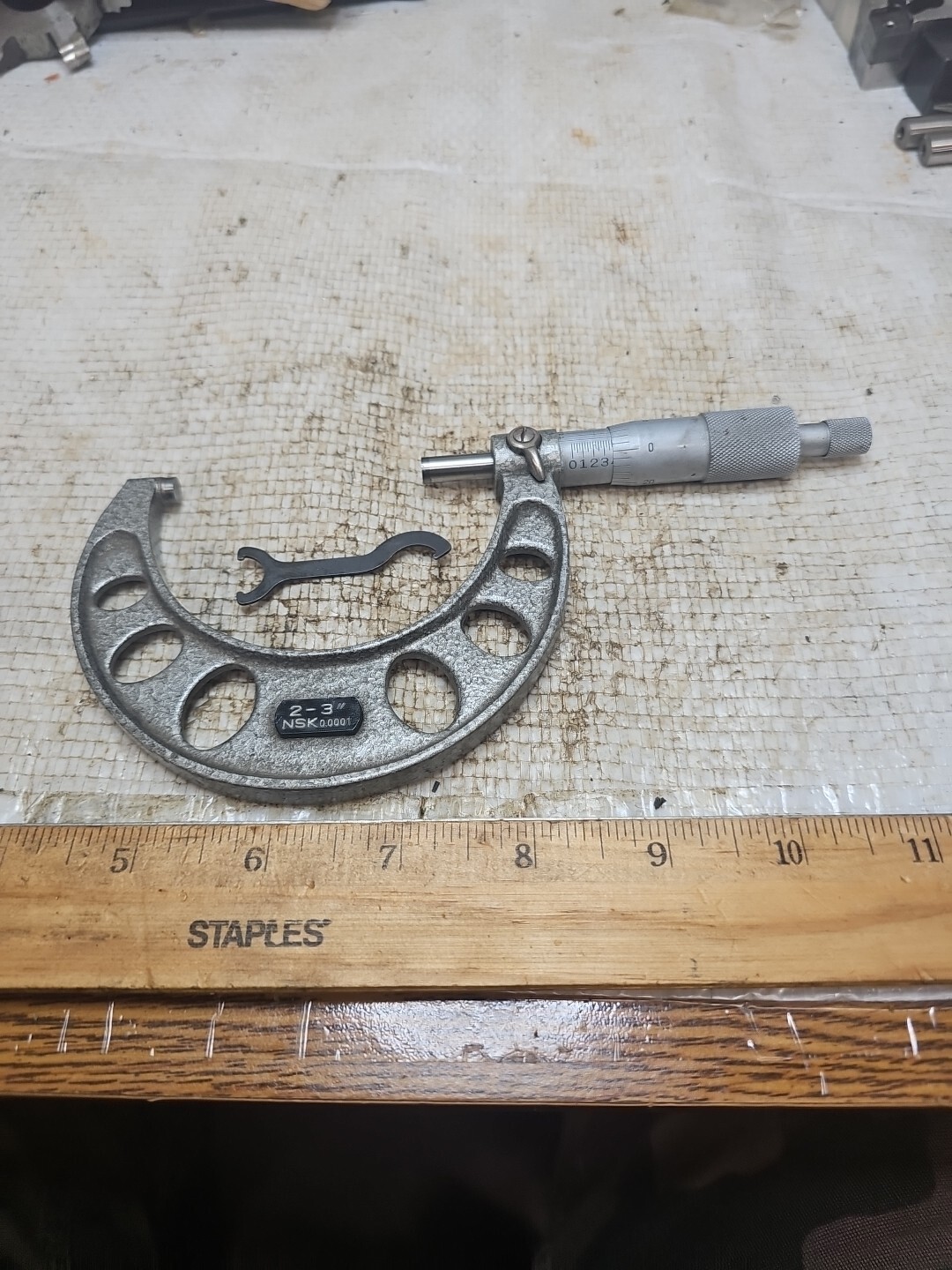NSK Japan 2-3" Outside Micrometer .0001" Box Precision Machinist Tool W/WRENCH