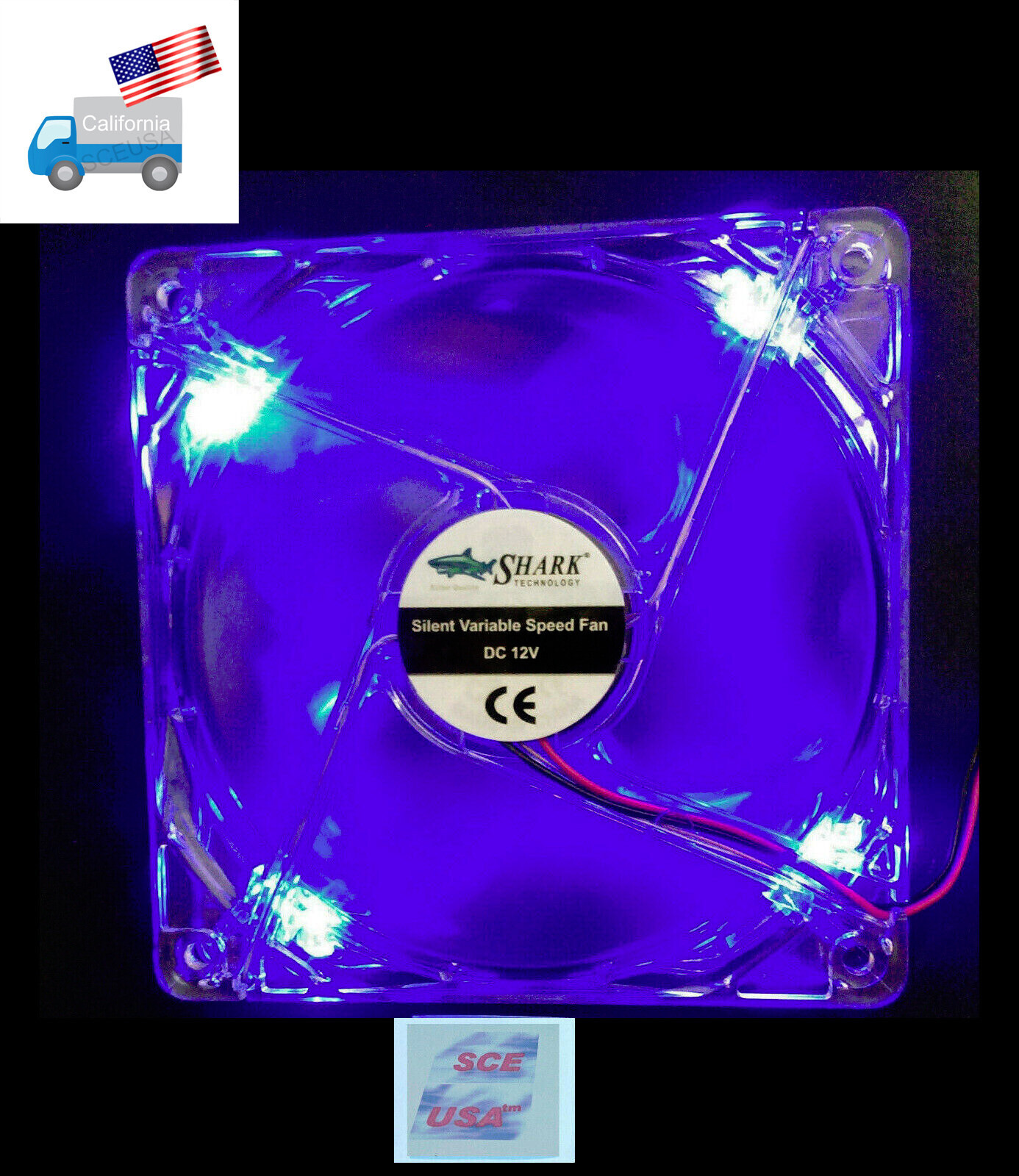NEW Quiet 120mm Blue LED Quad 2-pin PC ATX Power Supply PSU Upgrade Cooling Fan