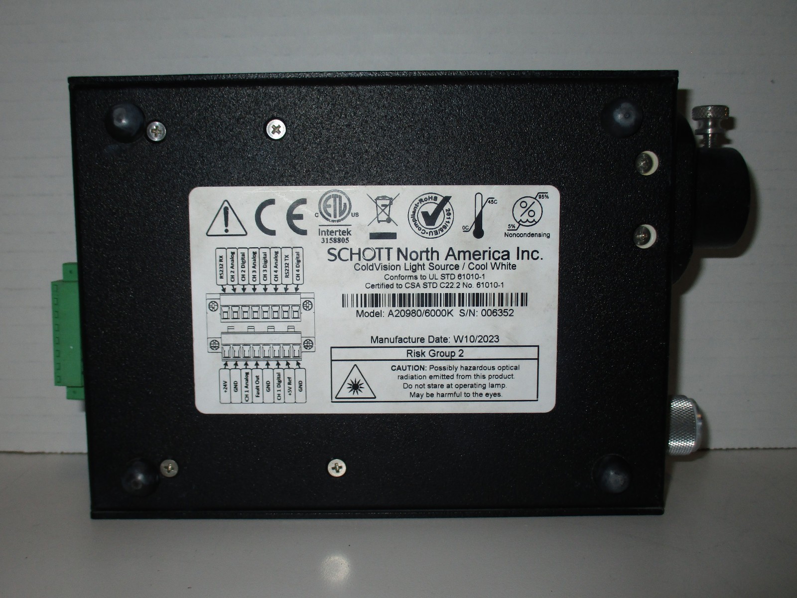 Schott Coldvision CV-LS LED Light Source Model A20980/6000K/MFD 2023- Works!
