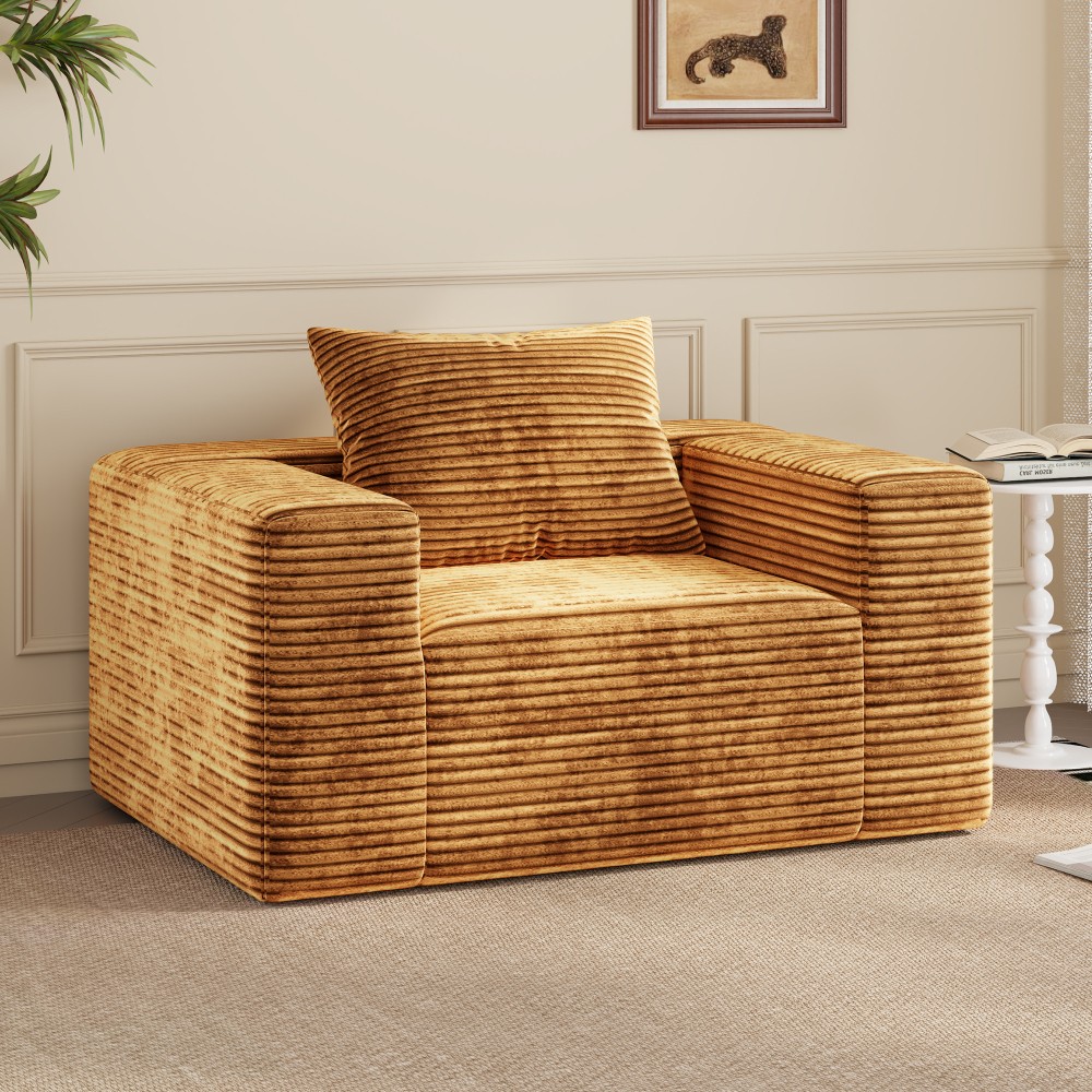 Bean Bag Chair, Single Sofa Foam Couch Sofa w Armrests Bean Bag Lounge Lazy Sofa