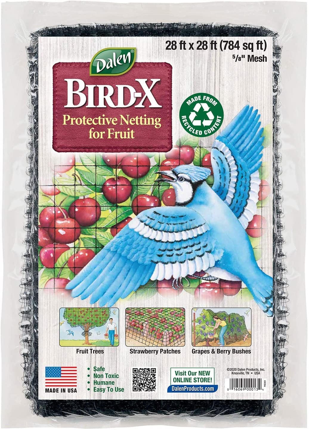 Dalen Bird X Protective Mesh Netting - Keep Birds and Pests 28' x 28', Black