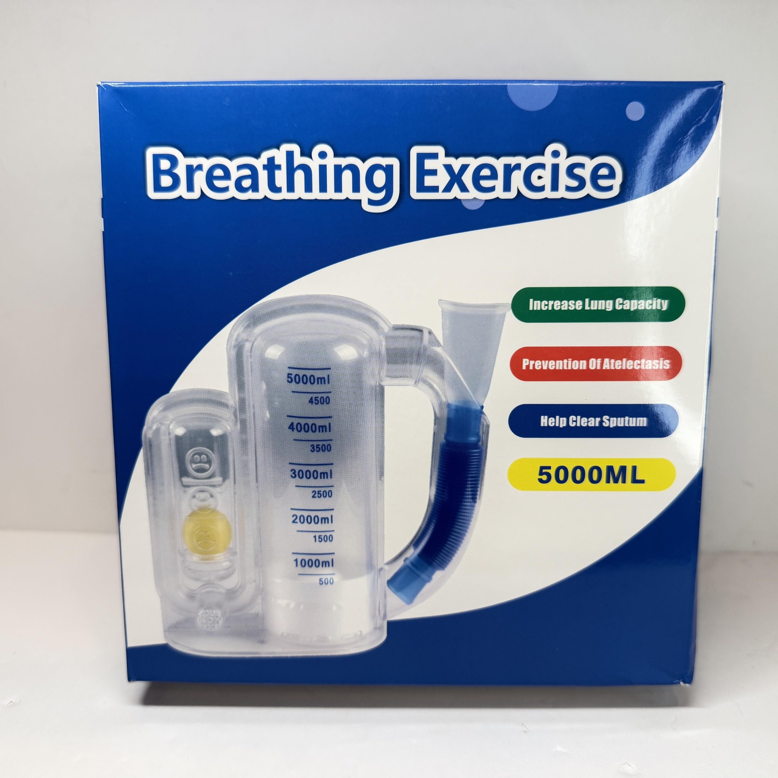 Breathing Exercise Incentive Spirometer 5000ml Lung Capacity Trainer Device