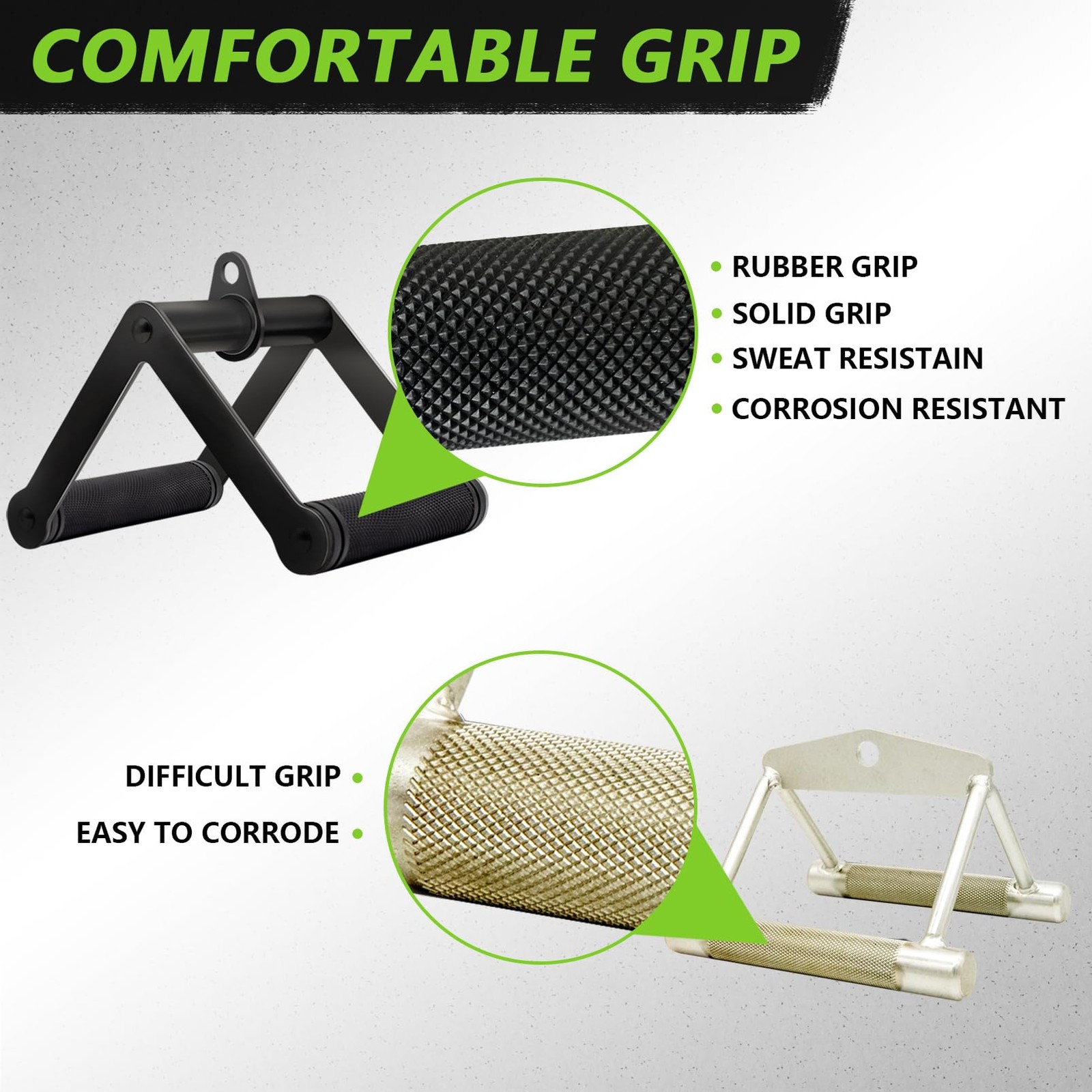 Double D Row Handle Cable Attachment V Bar Attachment LAT Pull Down Attachmen...