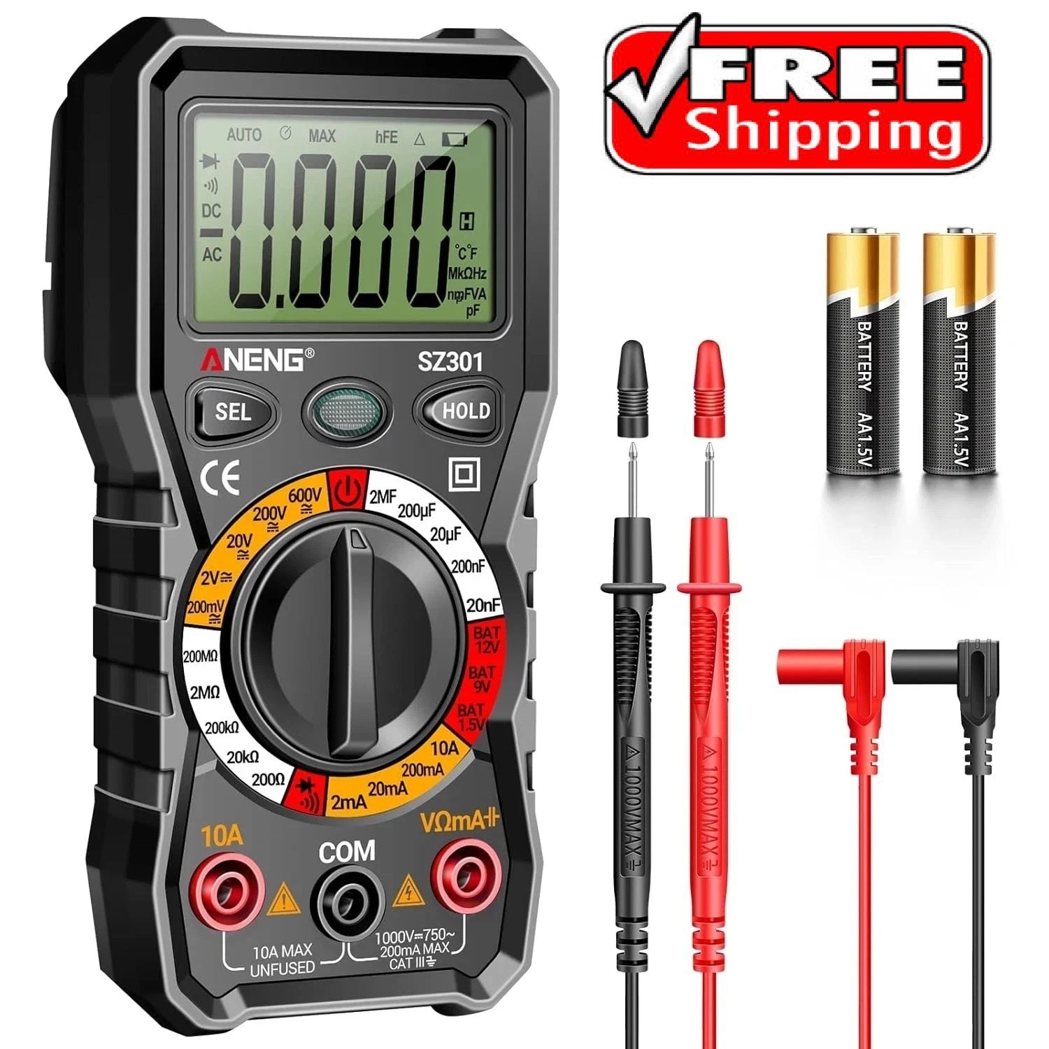 Multimetro Digital Professional Automotriz Voltimetro Amperimetro Para Carro New