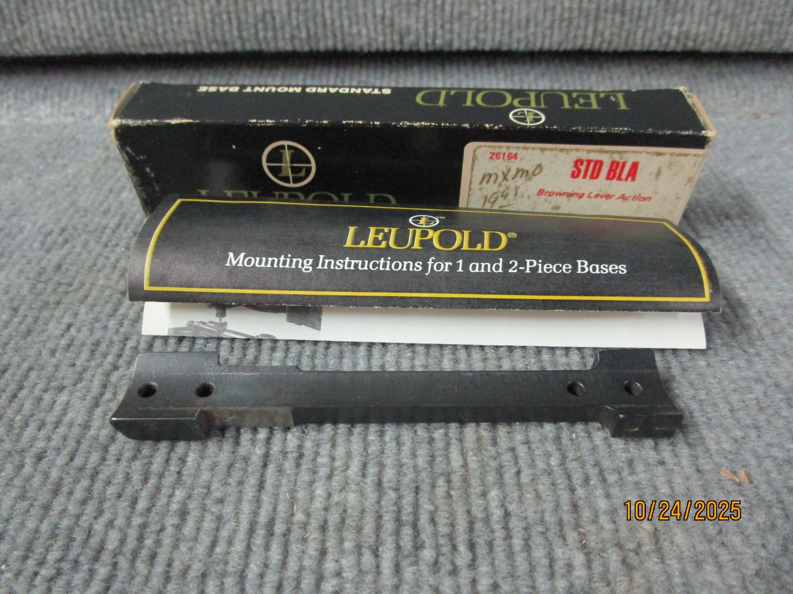 Leupold Browning Lever Action Std BlA Mount Base 26164 NOS
