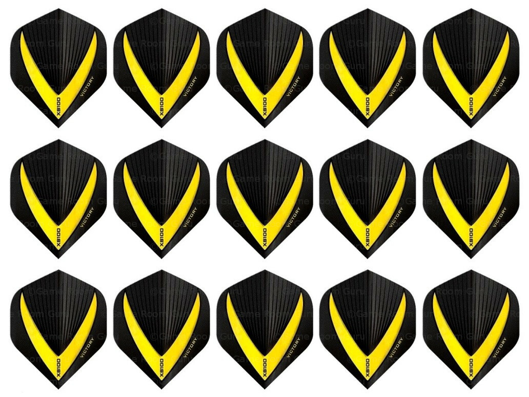 5 New Sets Vista 100 Micron Standard Dart Flights – Ships w/ Tracking - Yellow