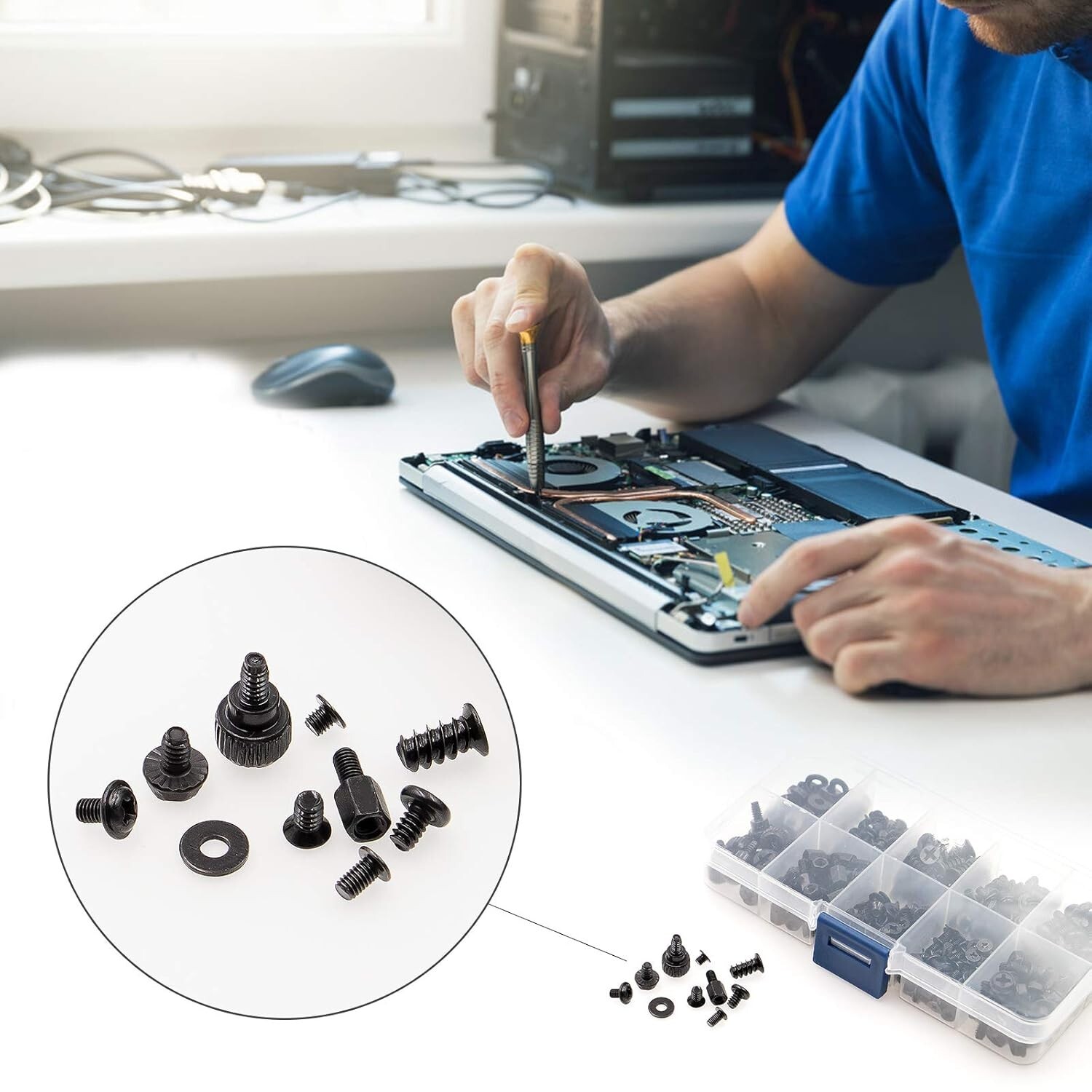 400Pcs Computer Screws Standoffs Kit SSD Screw for Universal Motherboard PC Comp