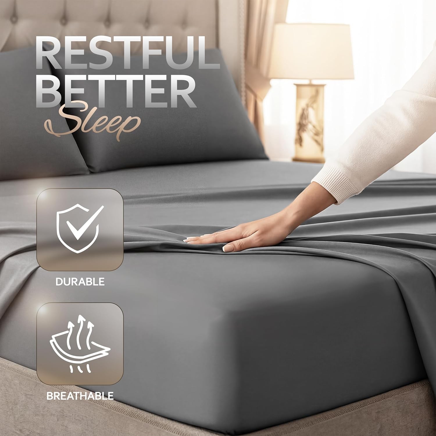 Beddora Queen Sheets Set – 4 Piece Soft & Cooling Queen Bed Sheets Set – Deep