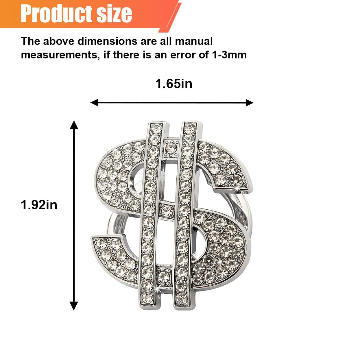 Bling Dollar Car Push Start Button Cover with Rhinestone, Anti-Scratch Engine St
