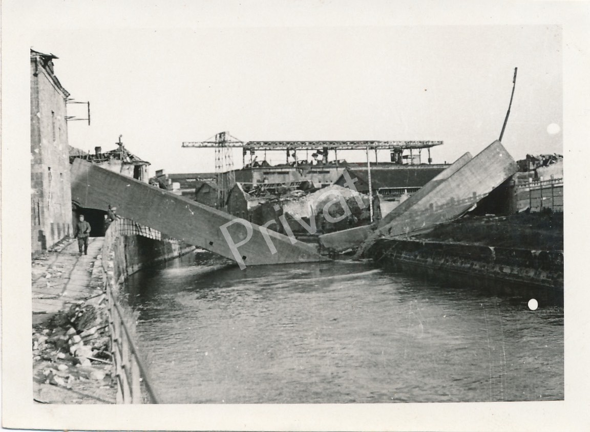 WW2 Military Bridge Destruction Photo Pont DÃ©truit Bridge France M1.94