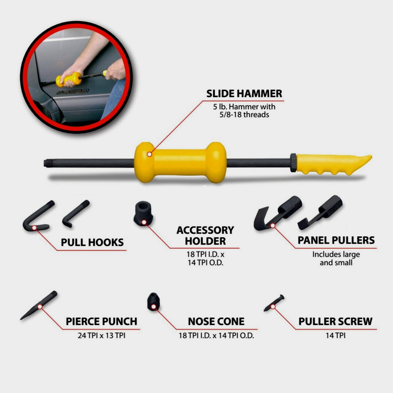 Performance Tool W2029DB Dent and Seal Puller Set