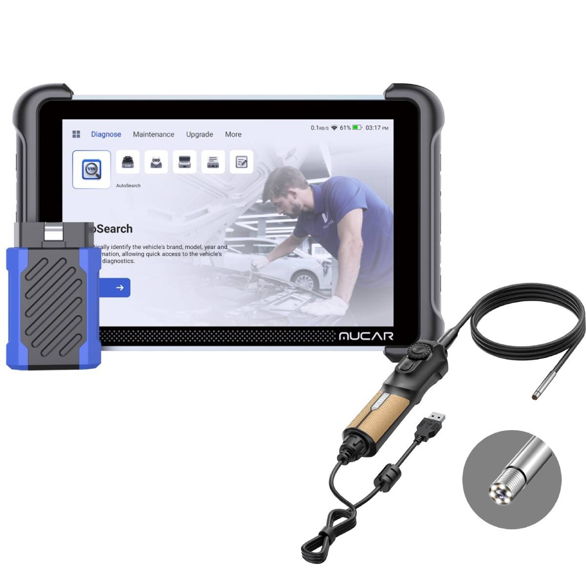 MUCAR 892BT Car BidirectionalDiagnostic Tool & Thinkcar TES102 Endoscope SET