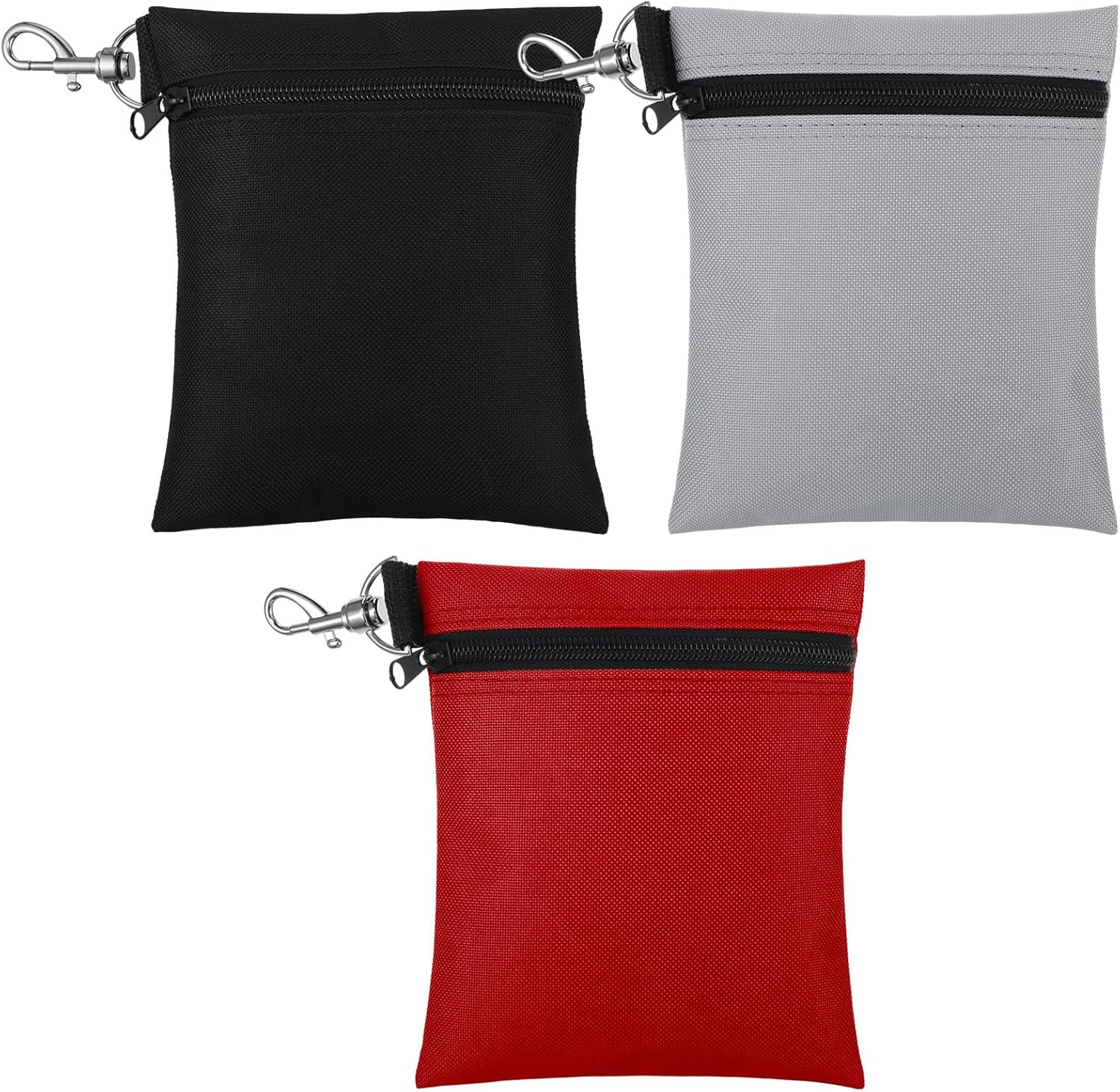 3 Pack Golf Tee Pouch Bag with Zipper and Clip Golf Accessories for Men Women