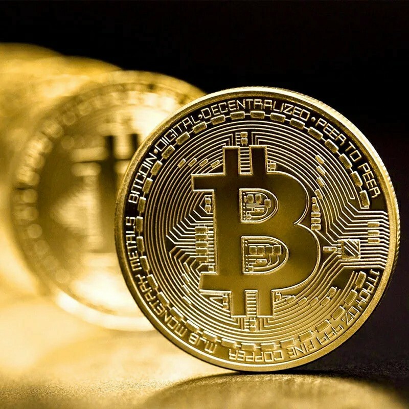 Gold Bitcoin Coins Commemorative Collectors Gold Plated Bit Coin
