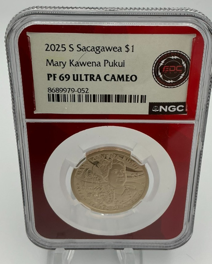2025 S Proof Sacagawea $1 Mary Kawena Pukui NGC PF 69 Ultra Cameo EDC Red Core