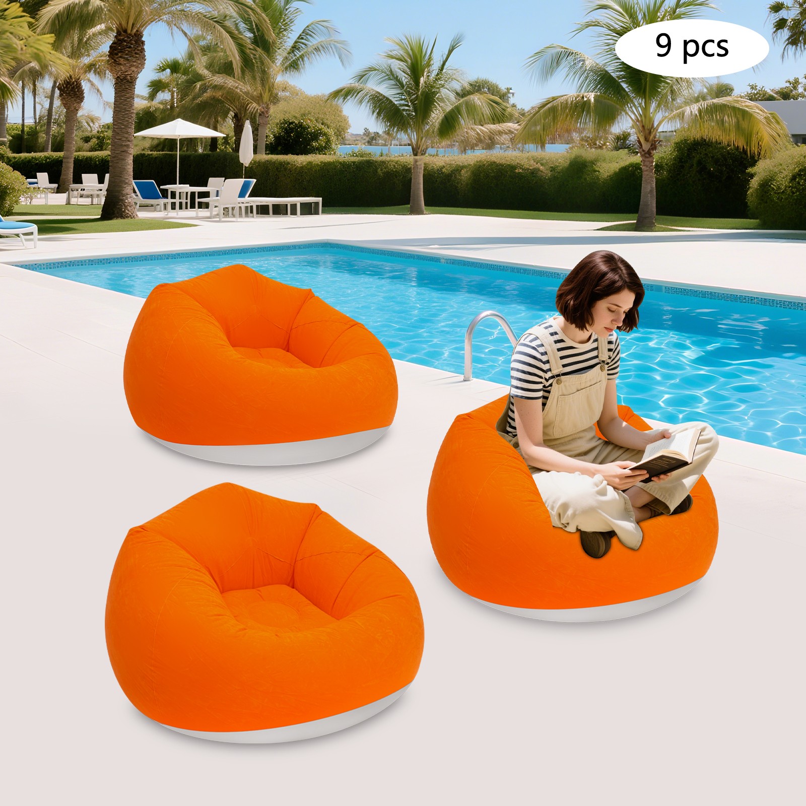 Modern Inflatable Chairs 9 Pcs Inflatable Sofa Inflatable Sofa for Homes Yards