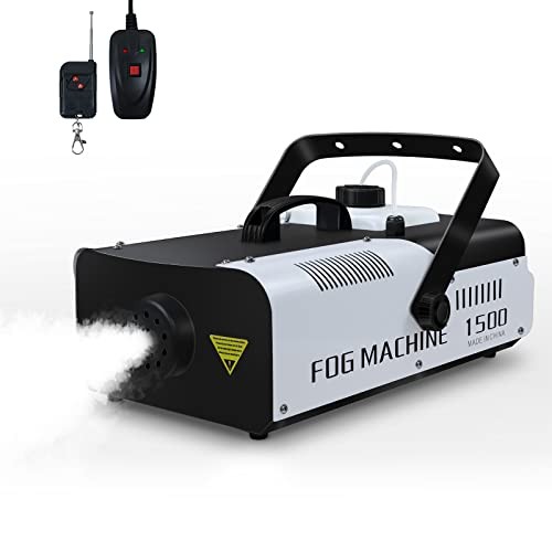 Fog Machine 1500 Watt and 16000 CFM Fog with with 2 Sets of Controllers,