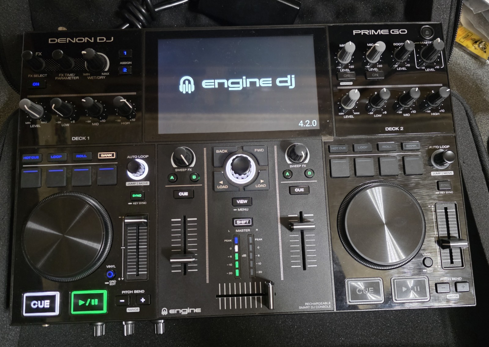 Denon DJ PRIME GO Double Deck Rechargeable Smart DJ Console With Case