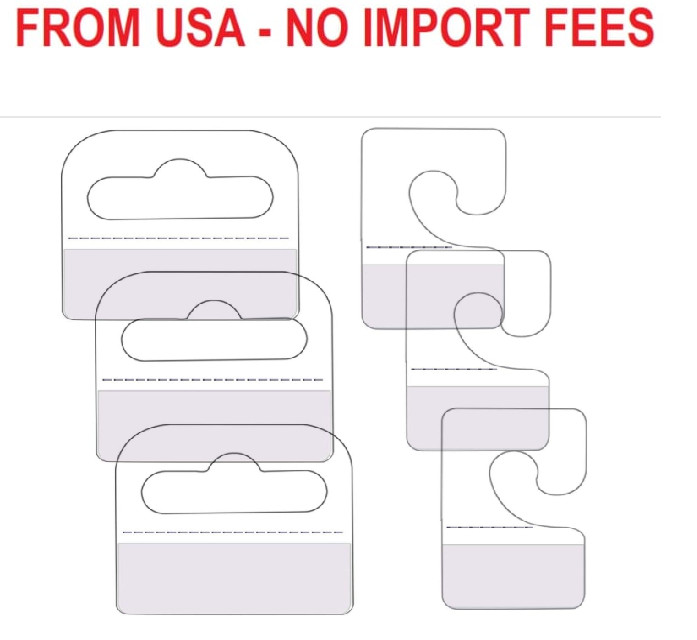 SnowTing 120Pcs Self Adhesive Plastic Hang Clear Tabs Hooks Display Card for Sto