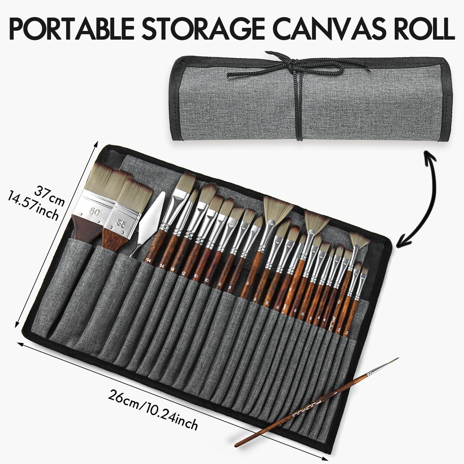 25pcs Paint Brush Set, Fuumuui Acrylic Paint Brushes, Professional Artist Se...