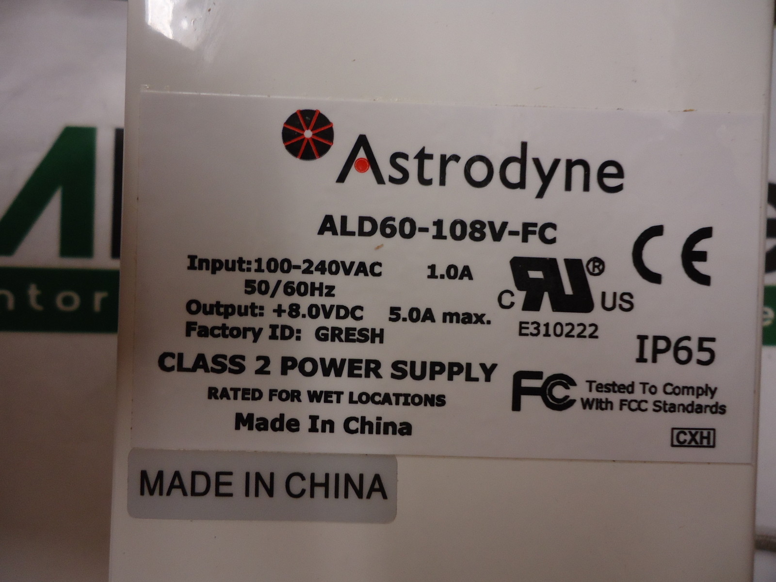 ALD60-108V-FC Astrodyne Class 2 Power Supply BRAND NEW!