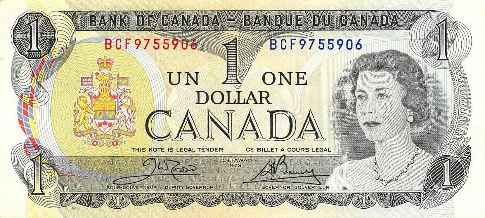 Canada  $1   1973  P 85c  Series  BCF  Uncirculated Banknote CGM