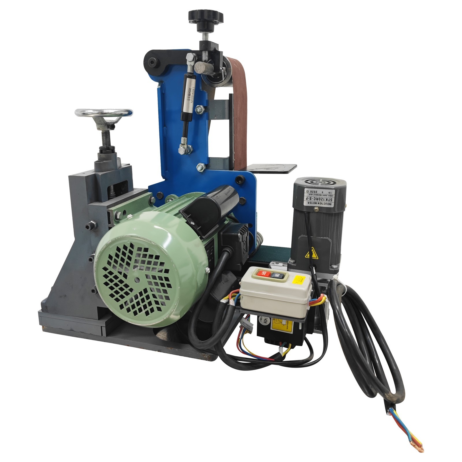 220V Flat Belt Polishing Machine Sharpener Metal Deburring Rust Drawing Sander