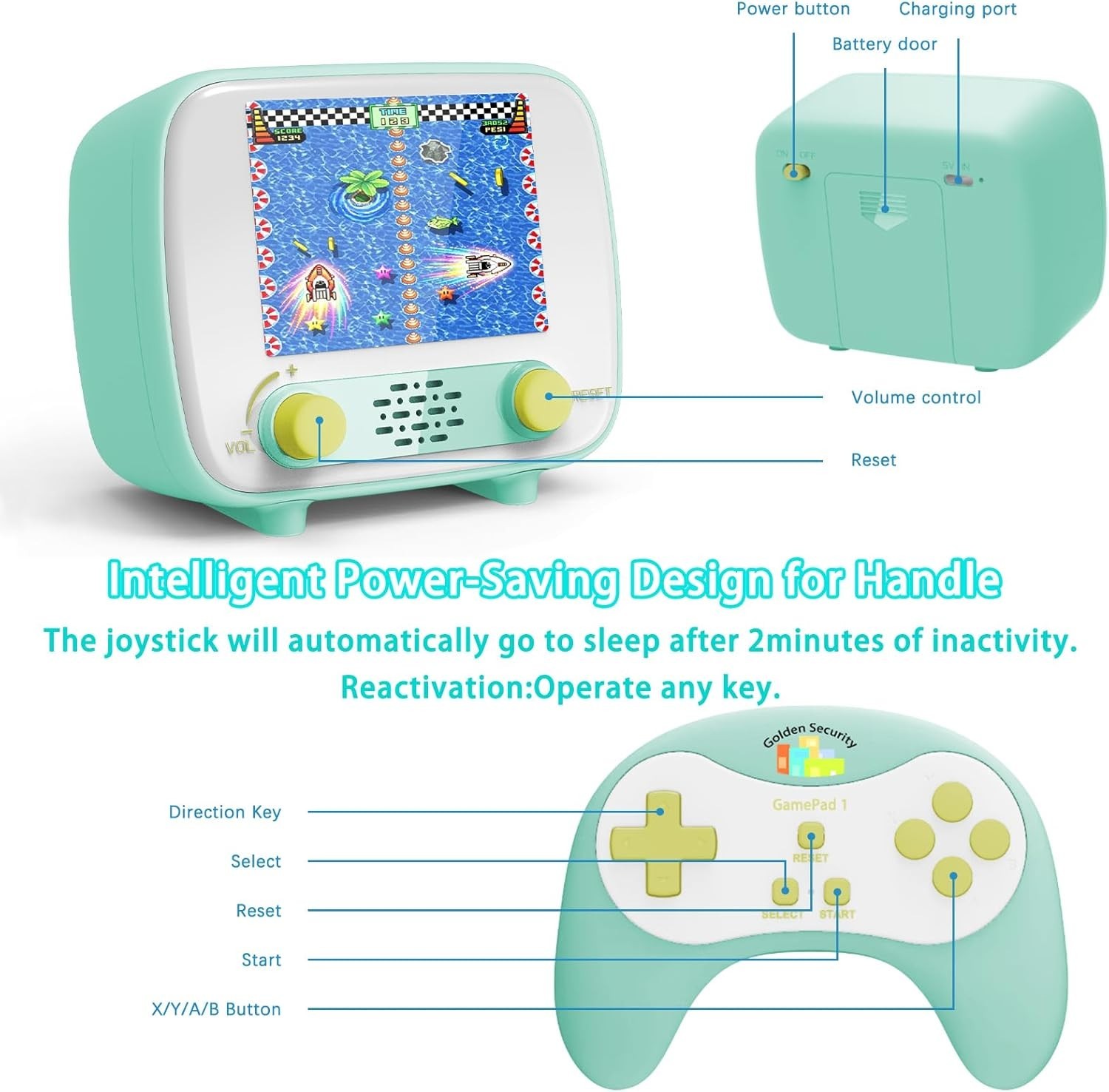 Retro Handheld Game Console with 216 Single Player and 84 Two Player Games