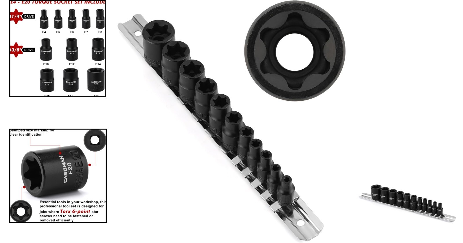 Versatile 11PC E Torx Socket Set - Rugged Design for Mechanics & DIY Projects
