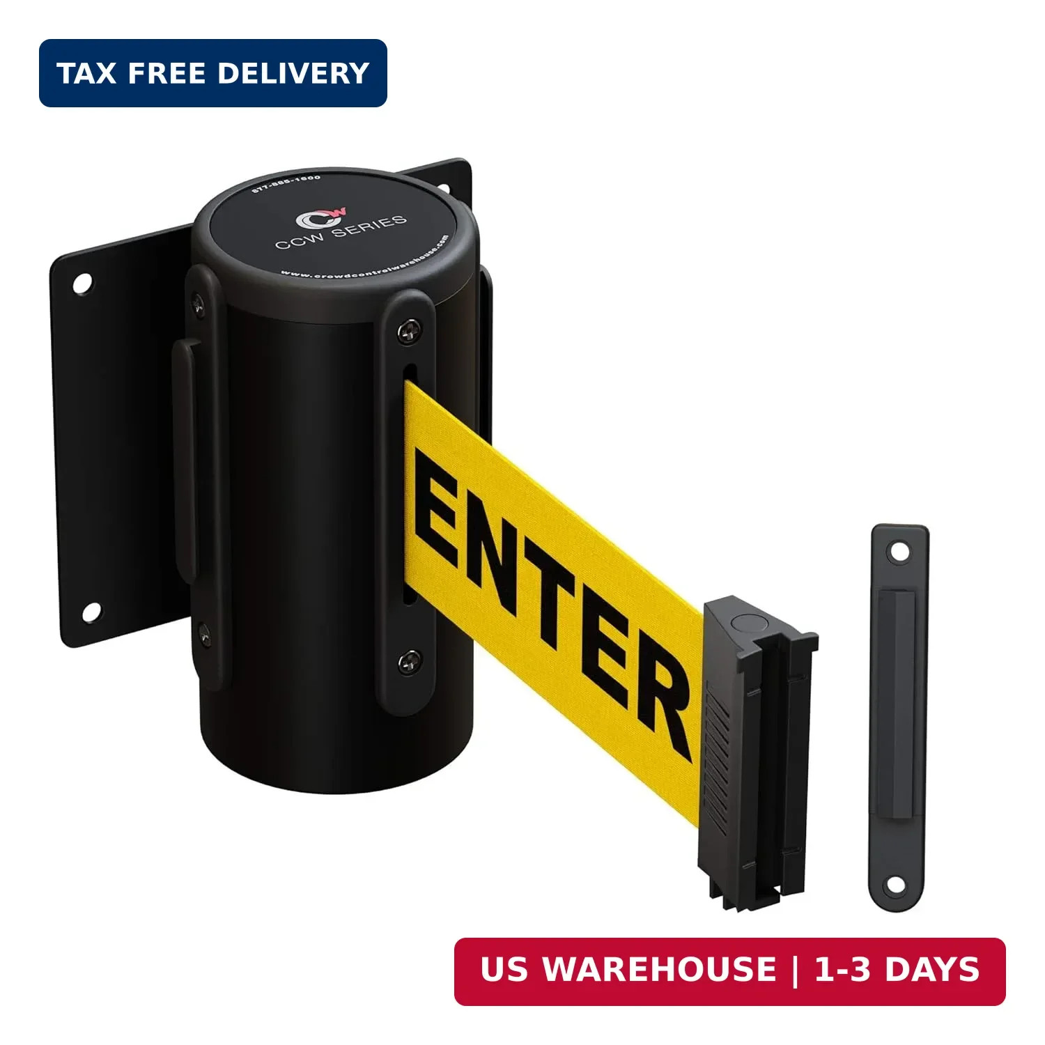 Crowd Control Warehouse - CCW Series WMB-120 Fixed Wall Mount Retractable Belt B