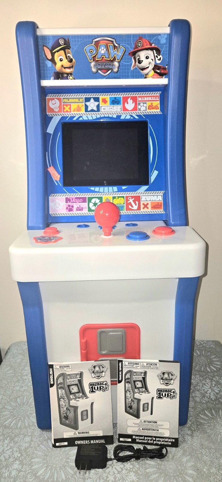 Arcade1up Paw Patrol Jr  Video Game Arcade  MANUAL & POWER  CORD..... TESTED