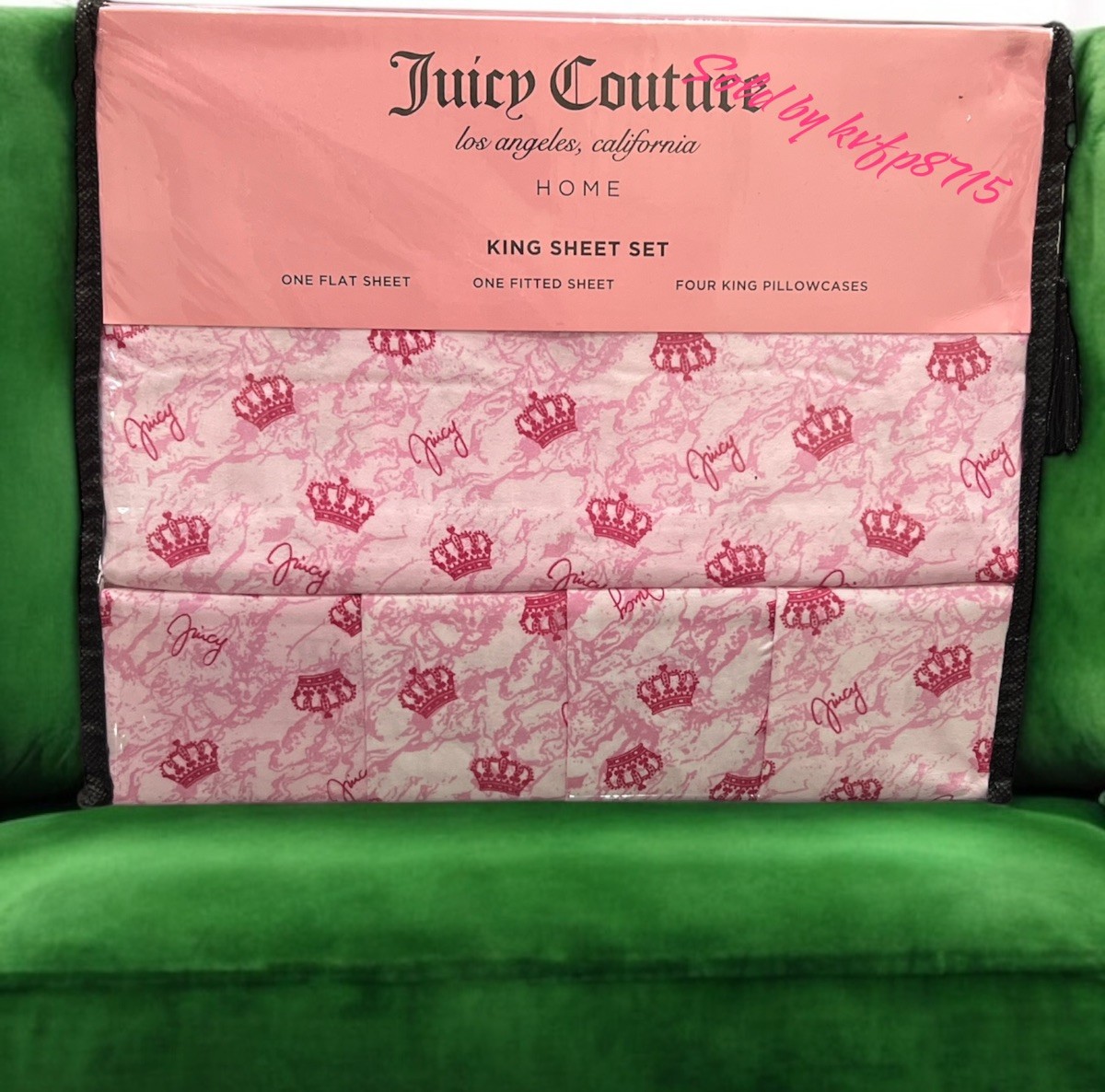 Valentine's Day Hearts Pattern King Sheet Set 6 Piece NWT Pink Juicy Couture