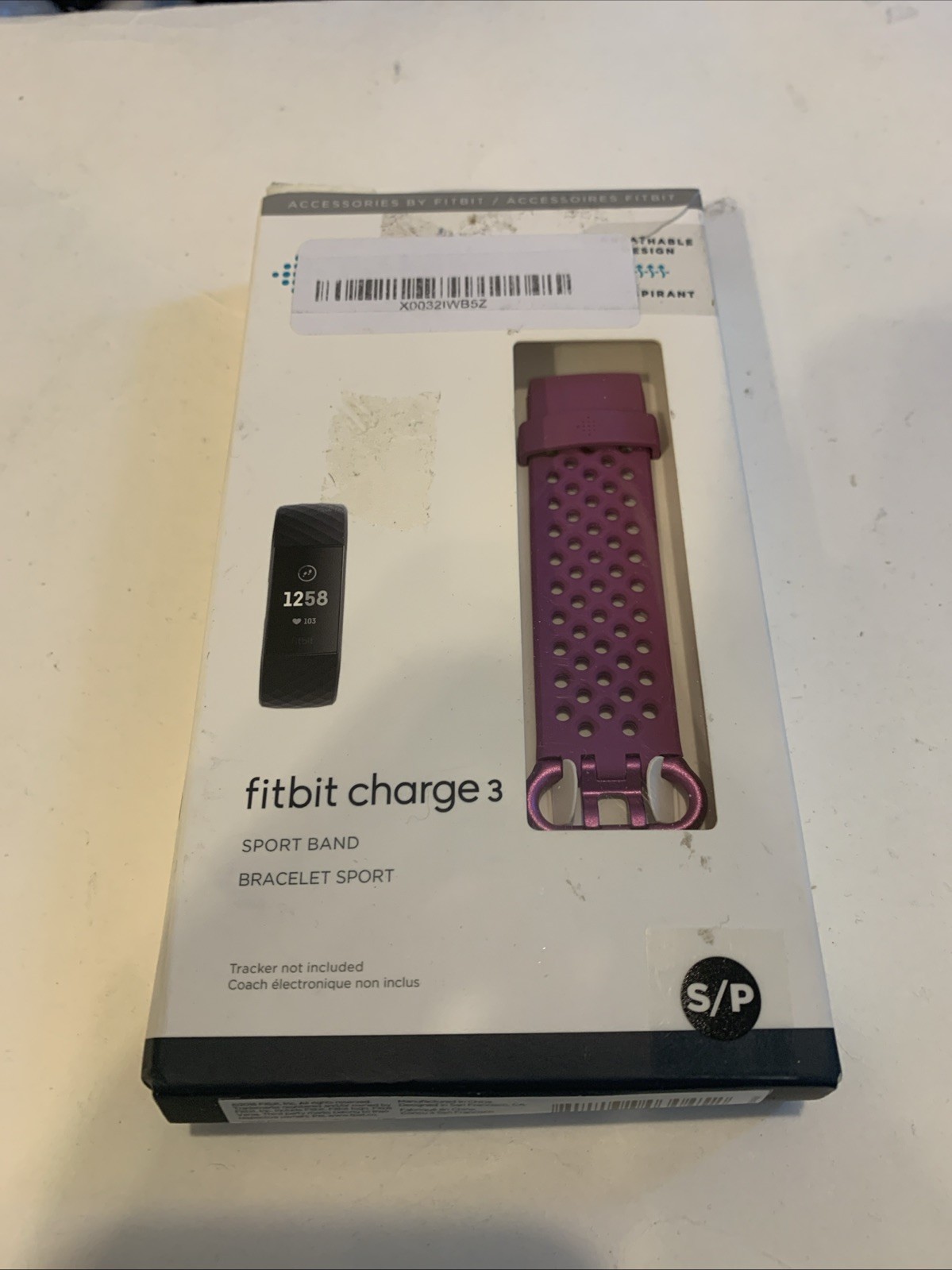 Sealed Fitbit Charge 3 Sport Band S/P (Small) Purple BERRY Bracelet Band Em41