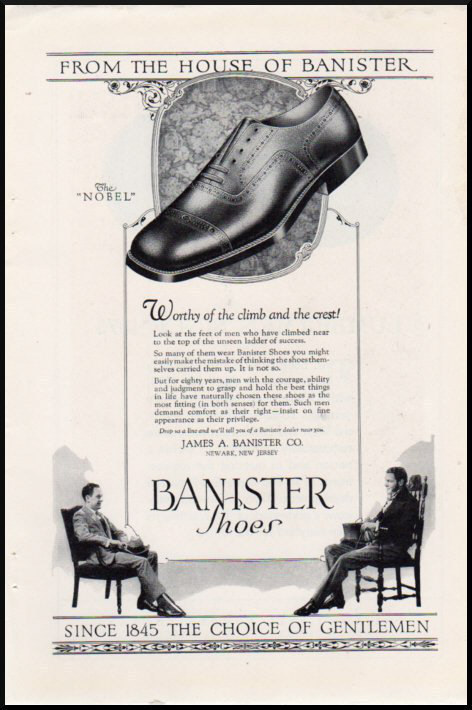 1920s vintage ad for Banister Maen's Shoes -786