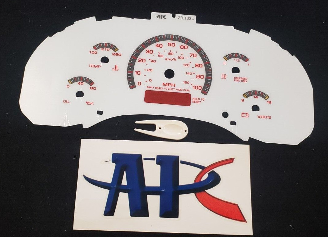 APC WHITE FACE GAUGES 98-02 CHEVY S-10/BLAZER W/OUT  TACH