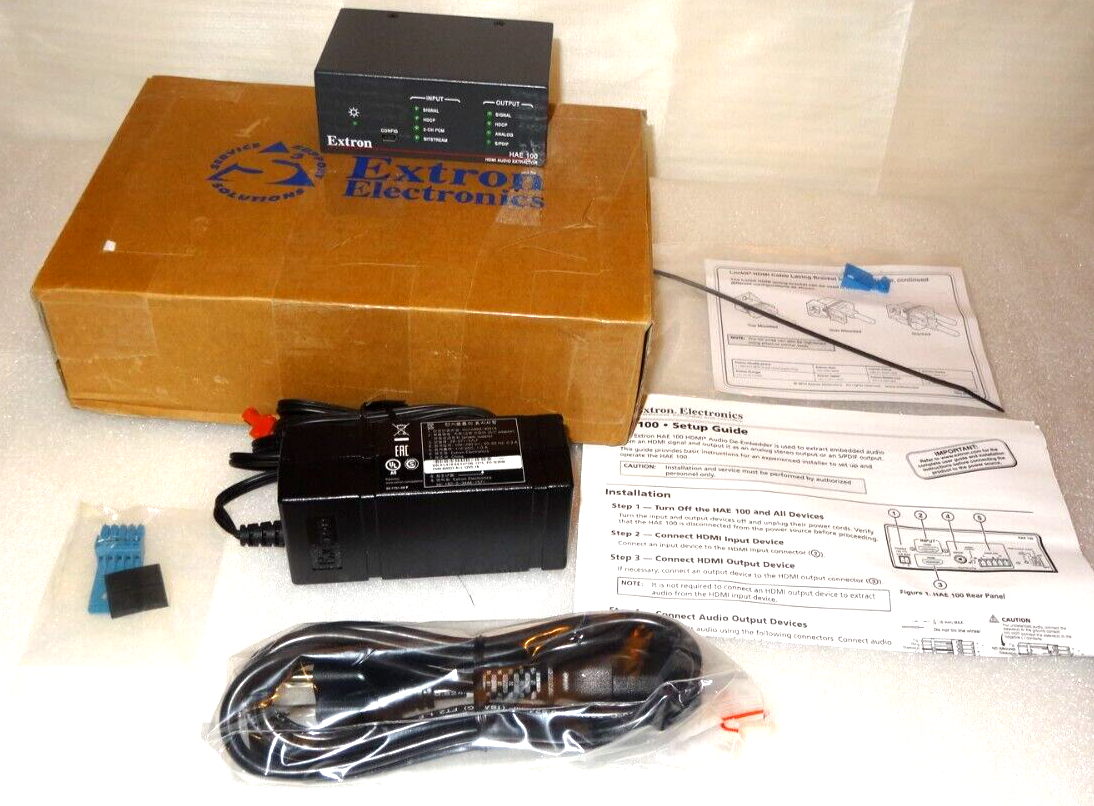 Extron HAE 100 HD HDMI Audio De-Embedding Extractor, cable EQ USB configuration