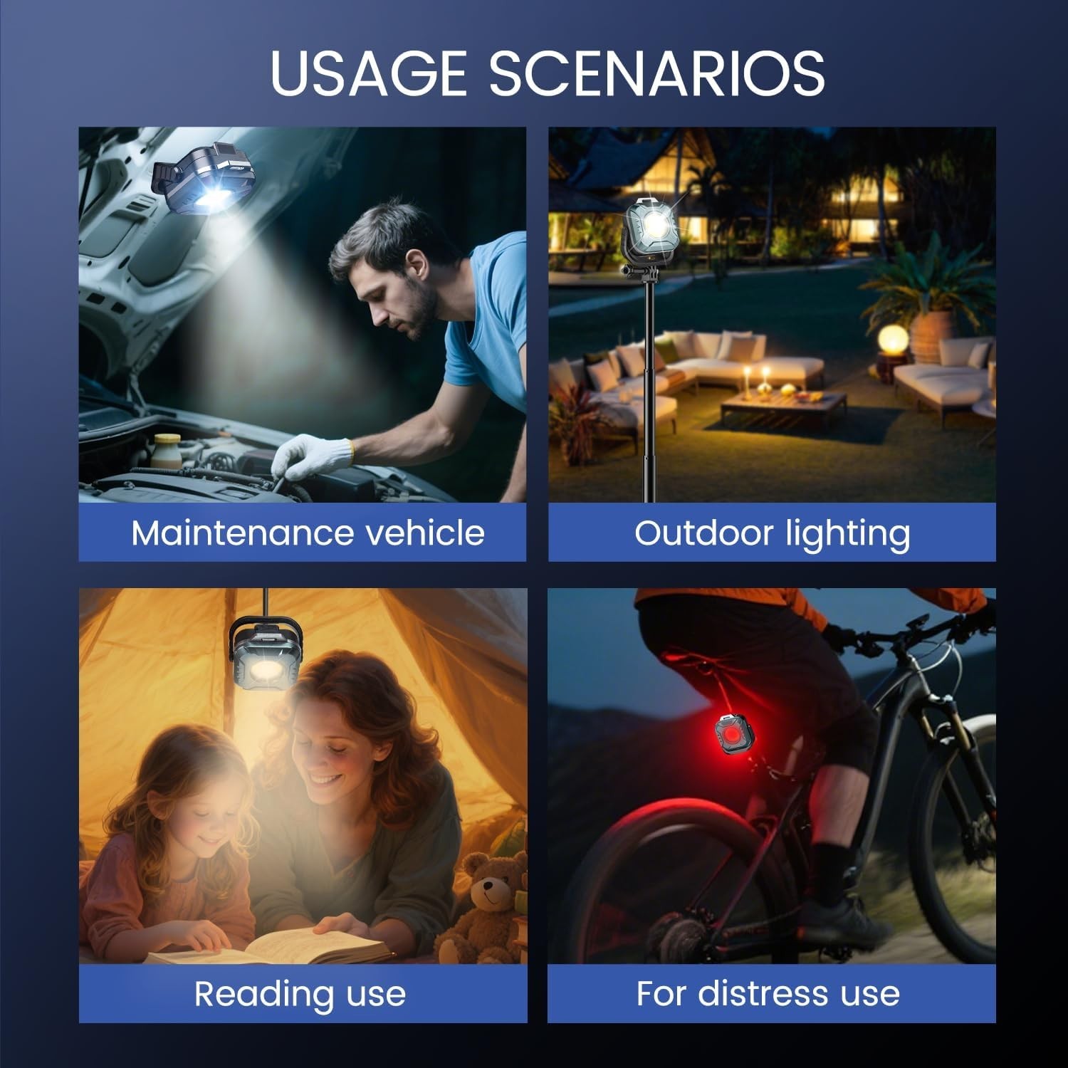 Portable Magnetic LED Work Light with Multi-Angle Base - 500 Lumens Performance