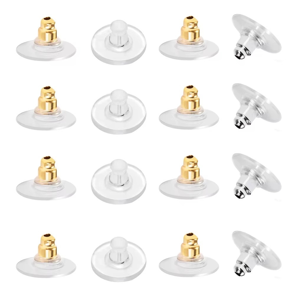 100 Pcs Metal Earring Clutch Jewelry Making Tools Back Stopper Backs with Pad
